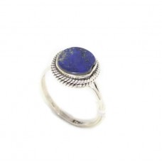 Ring Lapis Lazuli 925 Sterling Silver Handmade Natural Stone Women Unisex D429